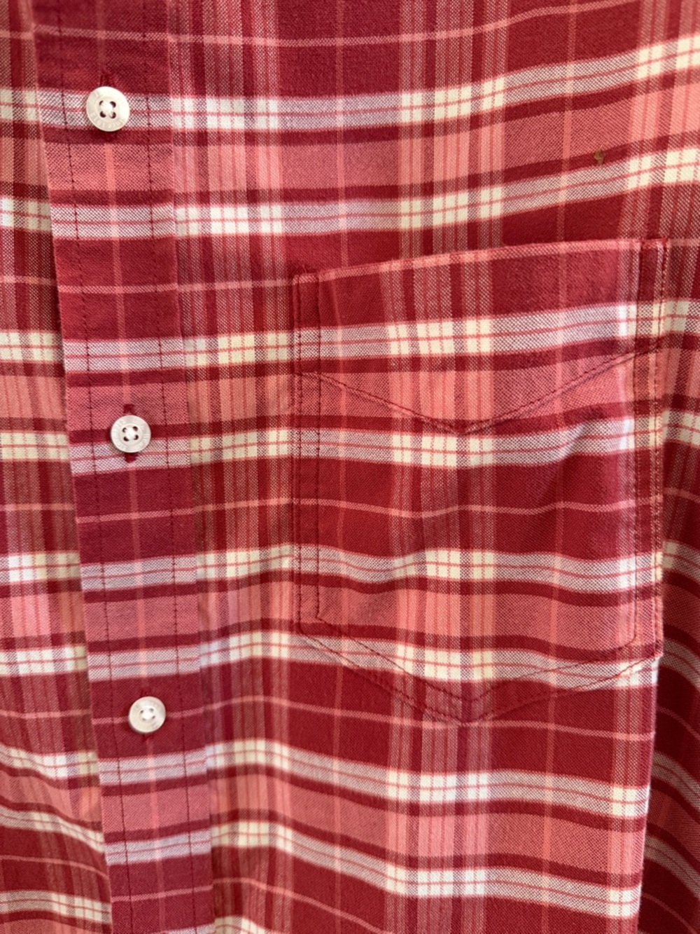 L.L.Bean Men’s Red White Plaid Traditional Fit Button Down Shirt Size M - Picture 5 of 7
